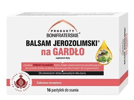 

Травяные пастилки Balsam Jerozolimski Na Gardło Pastylki , 16 шт