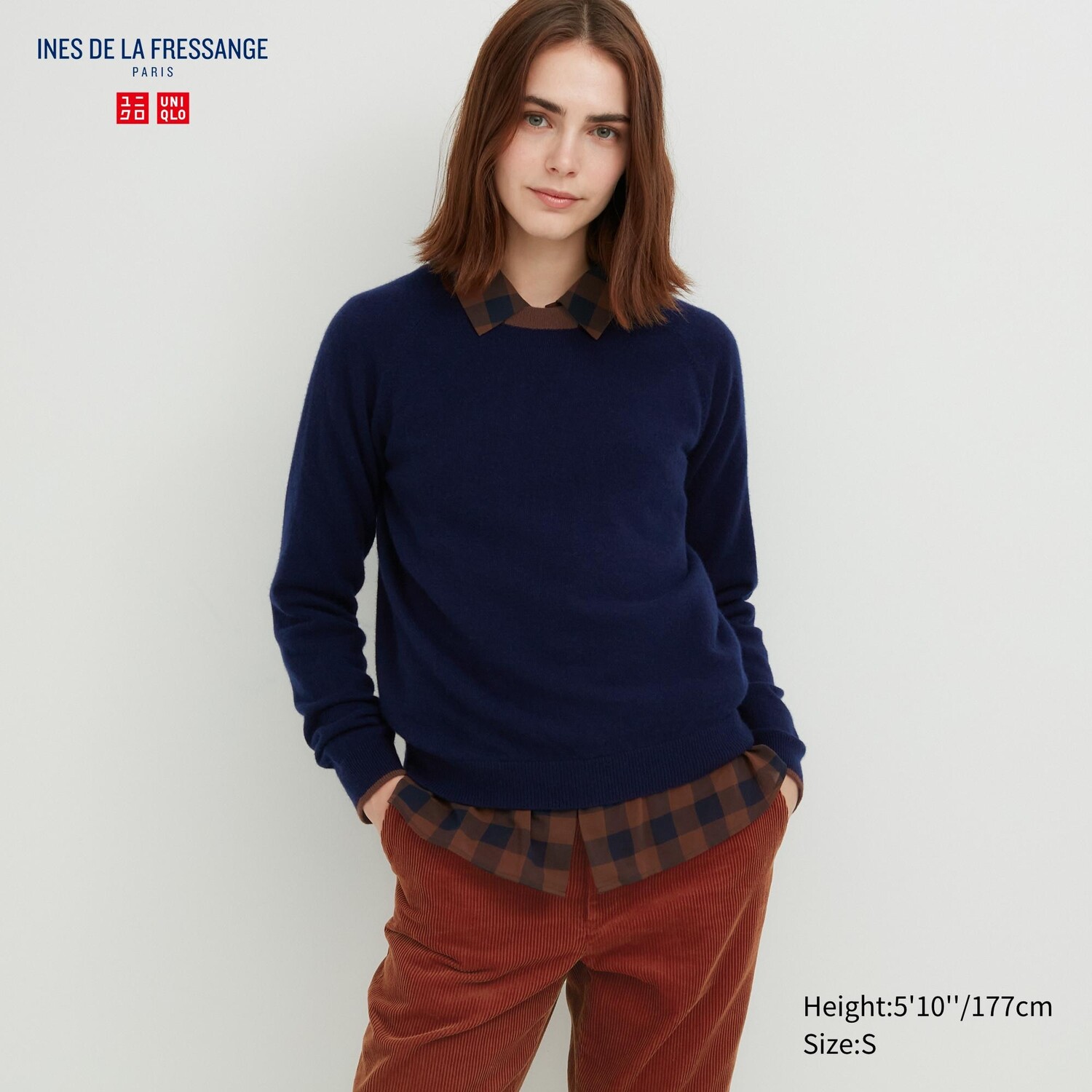 

Джемпер из 100% кашемира с круглым вырезом Uniqlo, темно-синий