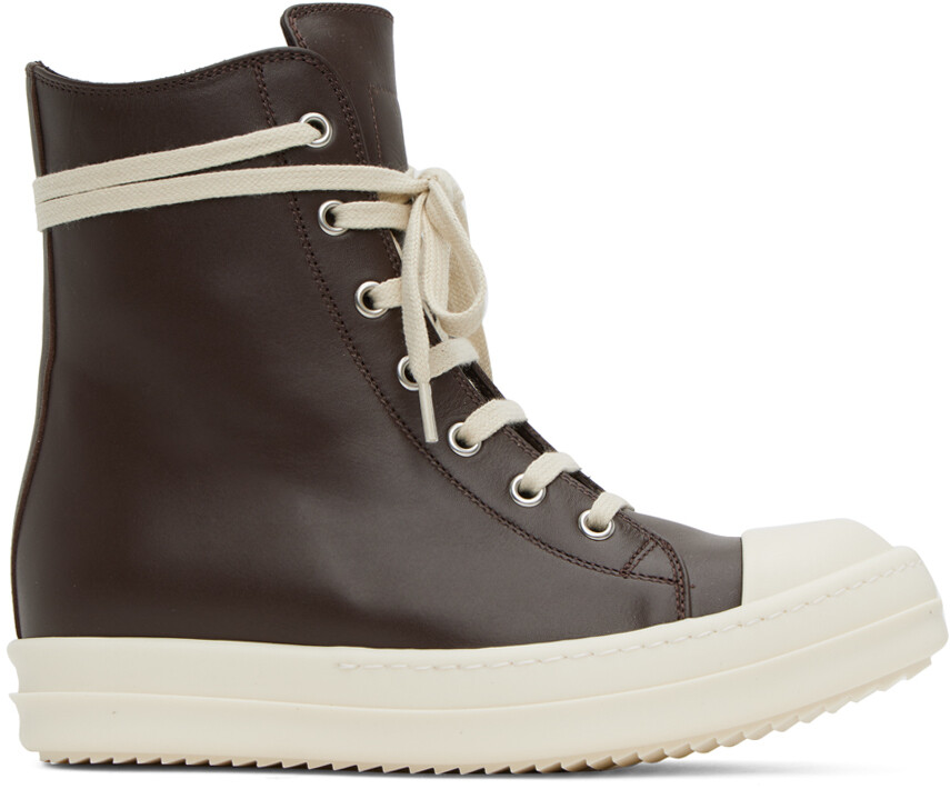 

Коричневые высокие кроссовки Rick Owens