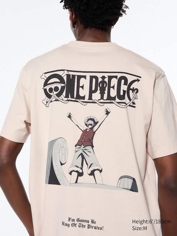 

Футболка с графическим изображением tv anime one piece 25th ut Uniqlo, бежевый