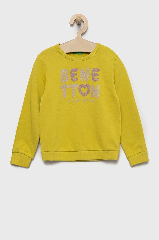 

Детская хлопковая толстовка United Colors of Benetton, зеленый