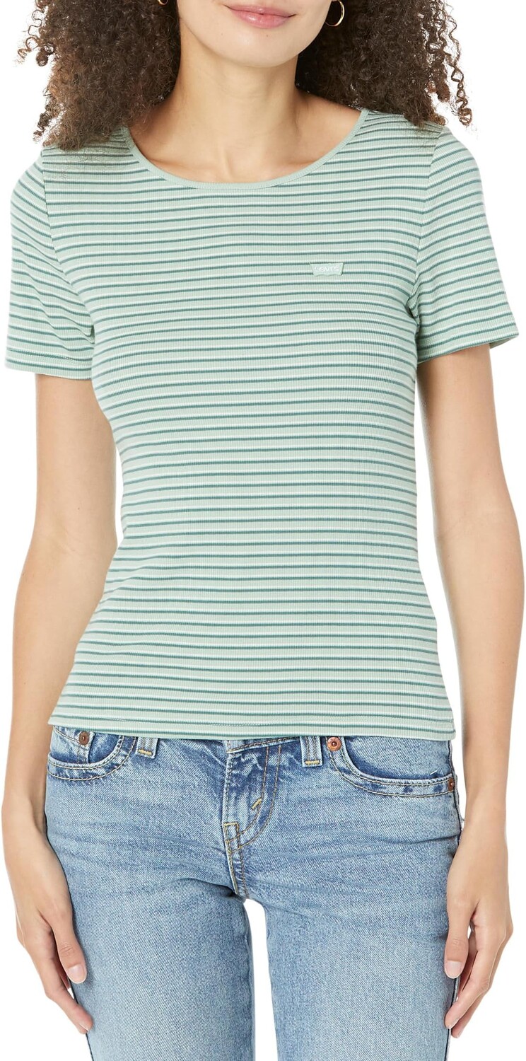 

Футболка Levi's Womens Honey Short Sleeve, цвет Julip Stripe Granite Green
