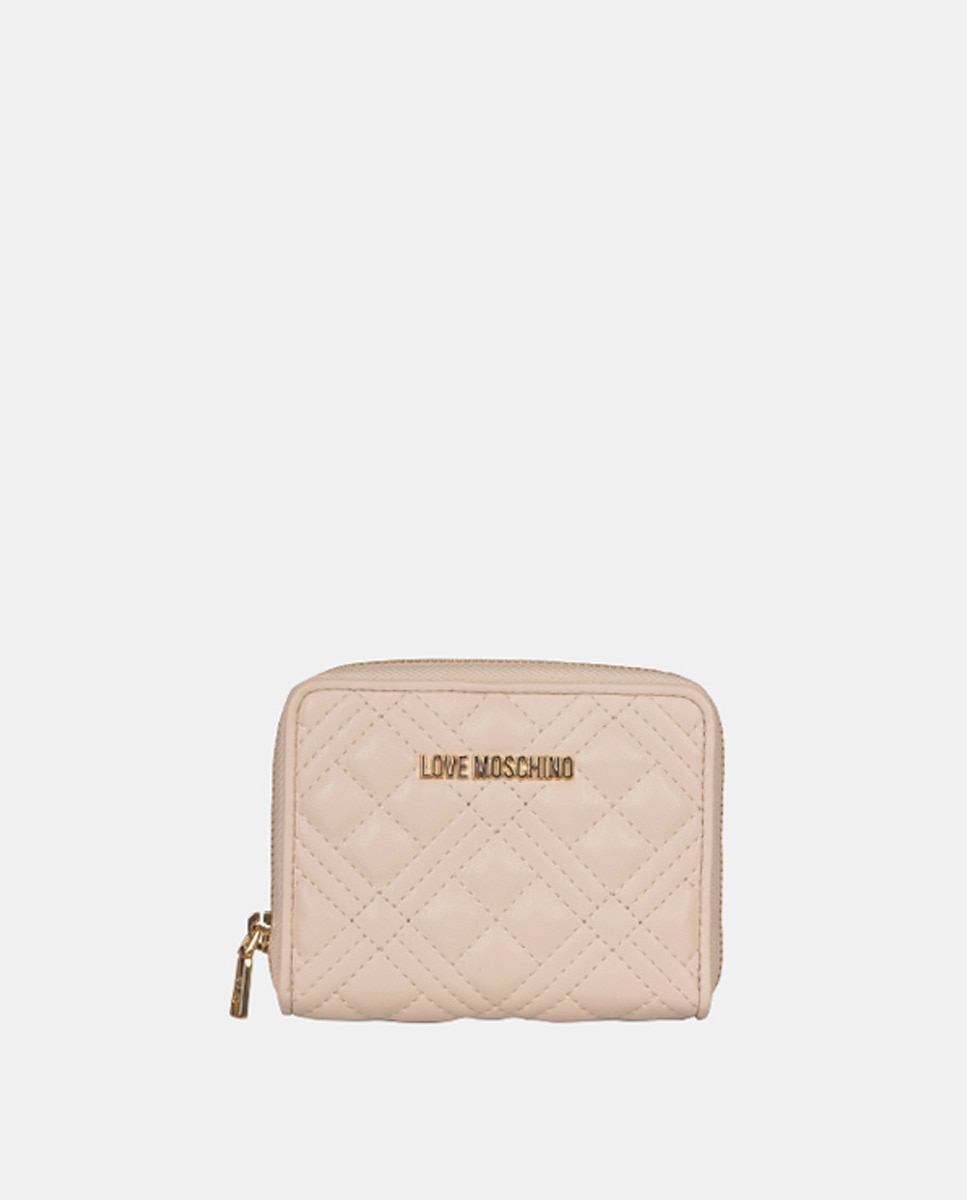 Маленький кошелек цвета экрю на молнии Love Moschino стеганый рюкзак с логотипом moschino черный
