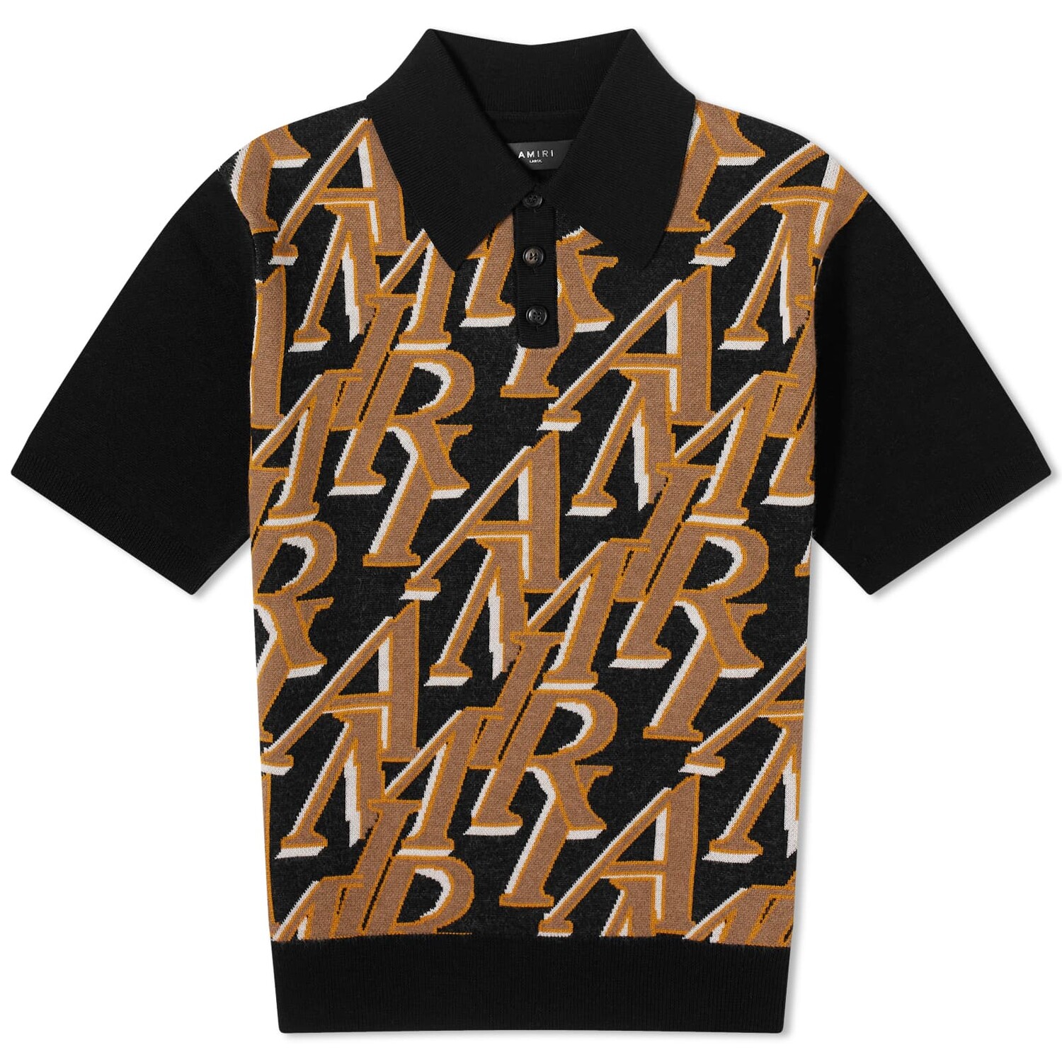 

Рубашка Amiri Repeat Logo Knitted Polo, черный