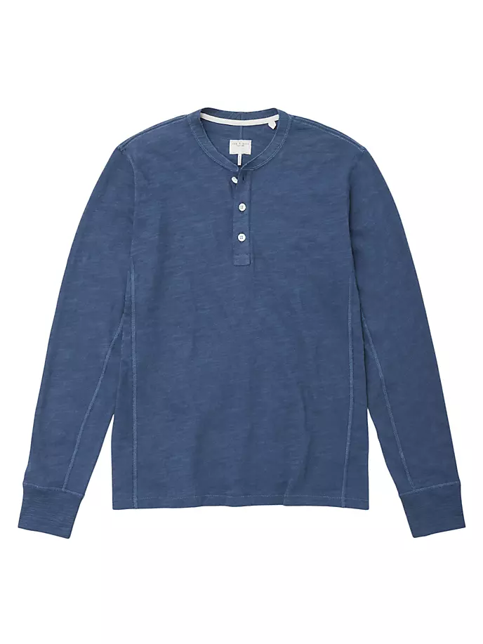 

Классическая футболка Henley с длинными рукавами Rag & Bone, цвет worn indigo