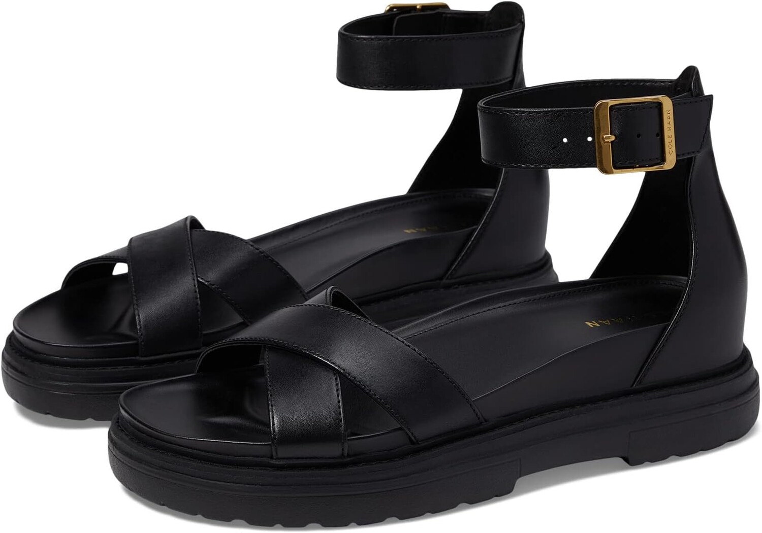 

Сандалии на плоской подошве Fraya Sandal Cole Haan, черная кожа