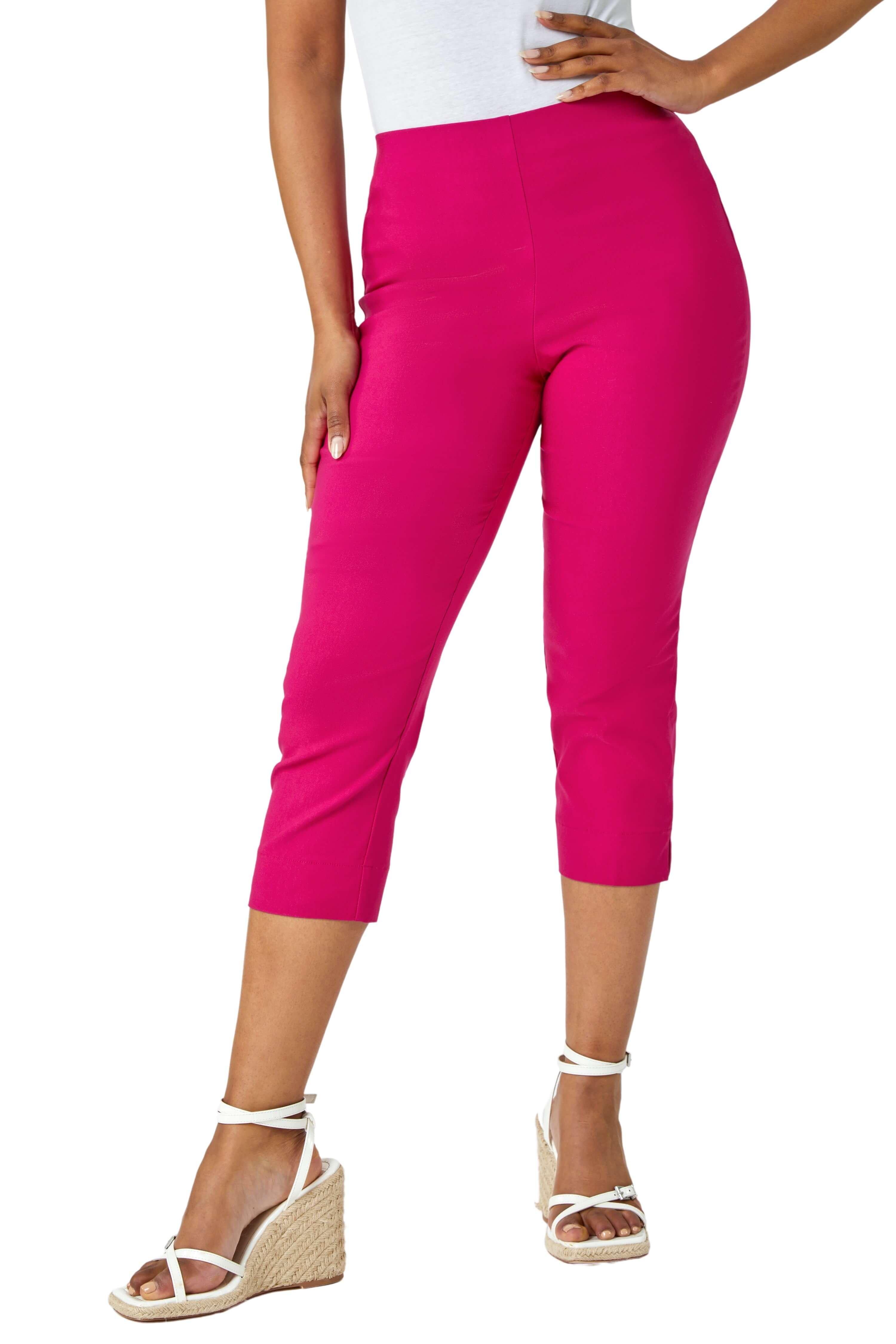 Укороченные эластичные брюки Petite Roman, розовый фото