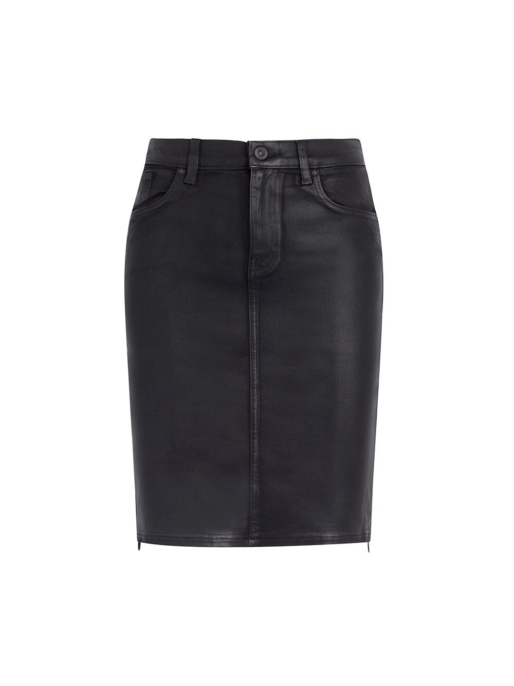 

Мини-юбка с центральным отворотом Hudson Jeans, черный