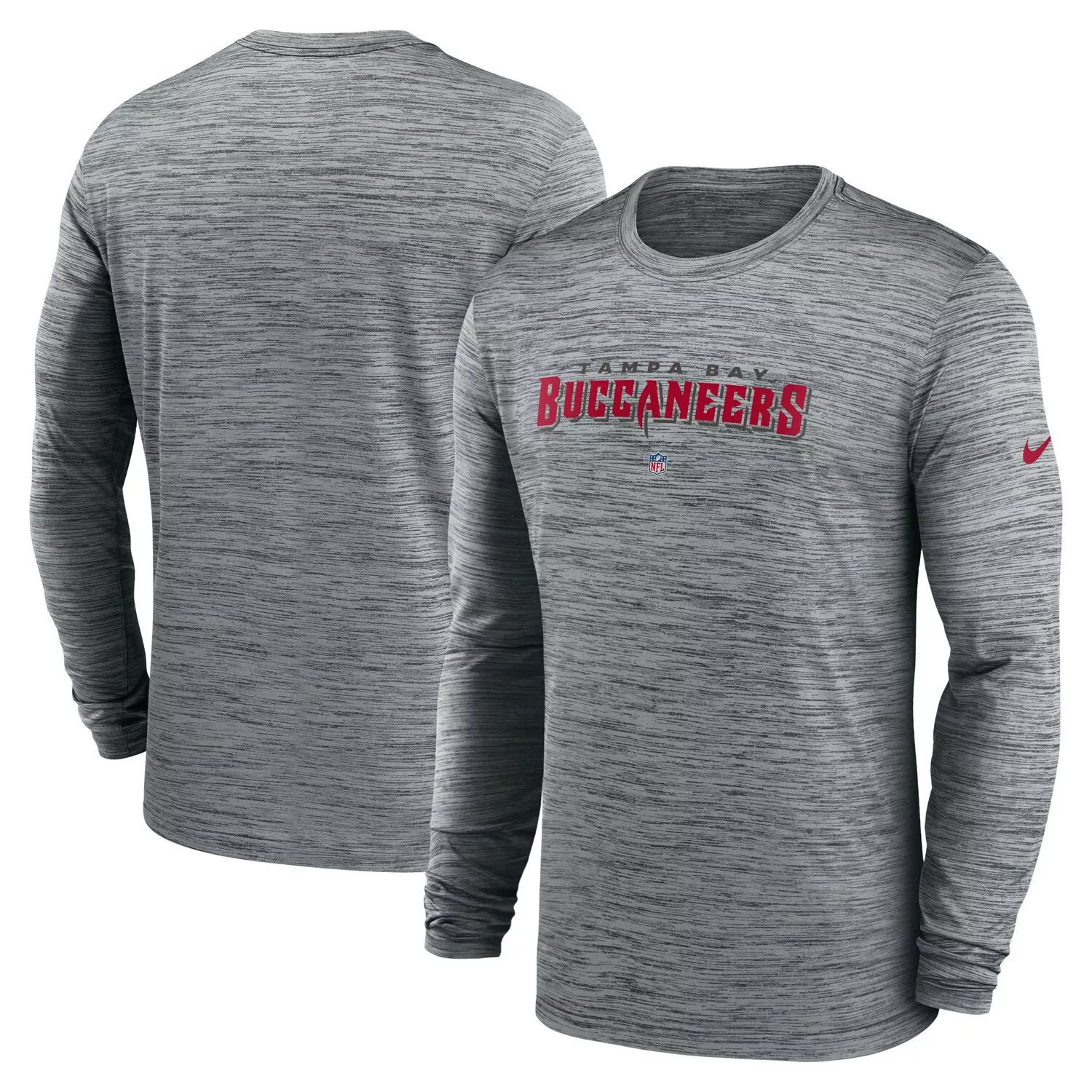 

Мужская футболка с длинным рукавом Heather Grey Tampa Bay Buccaneers Sideline Team Velocity Performance Nike