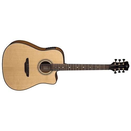 

Акустическая гитара Luna Art Recorder All Solid Wood Dreadnought Cutaway 6-String Acoustic Electric Guitar, 21 Frets, 'C' Shape Neck, Satin Natural