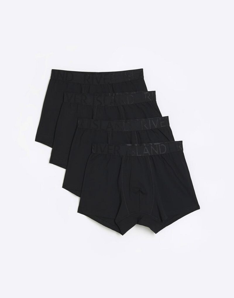 

Набор из 4 черных узких боксеров River Island