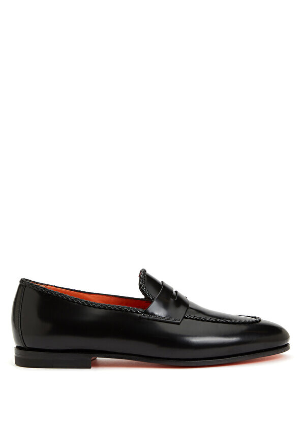 

Мужские кожаные лоферы с черной полосой Santoni