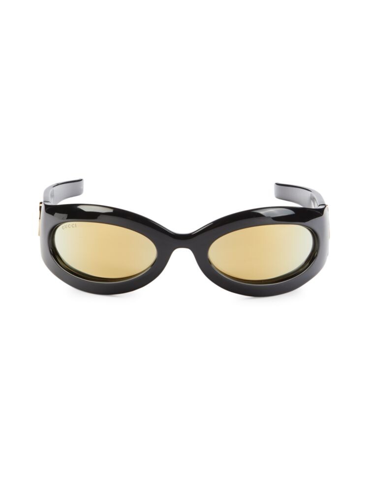 

Овальные солнцезащитные очки с запахом 60MM Gucci, черный