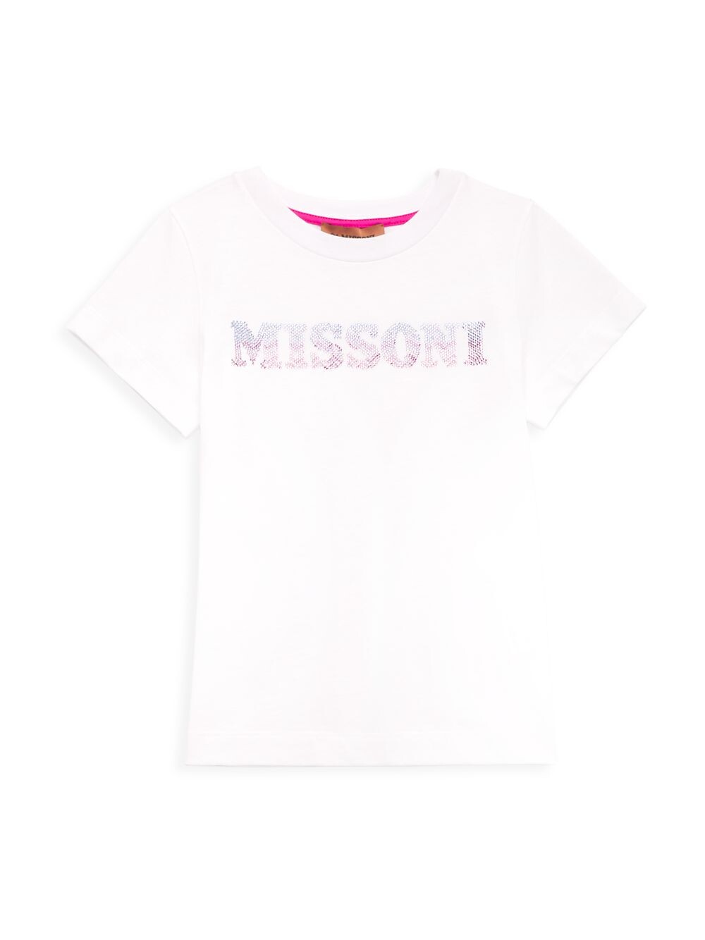

Футболка с логотипом для маленьких девочек и девочек с украшением Missoni, белый