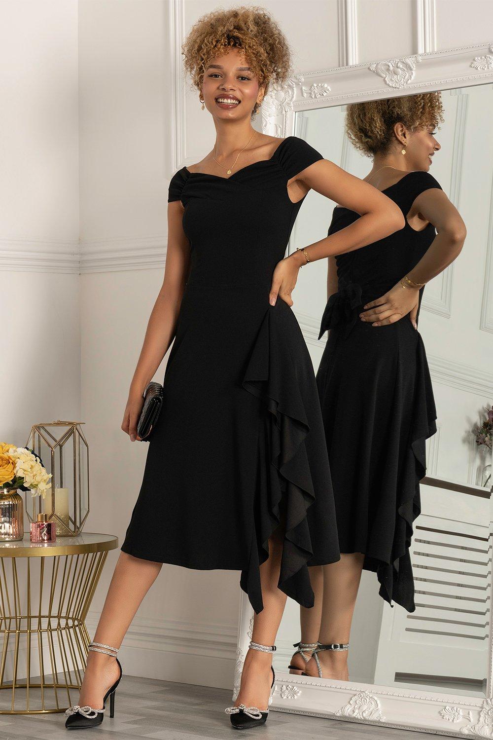 Расклешенное платье Desiree с оборками Jolie Moi, черный фото
