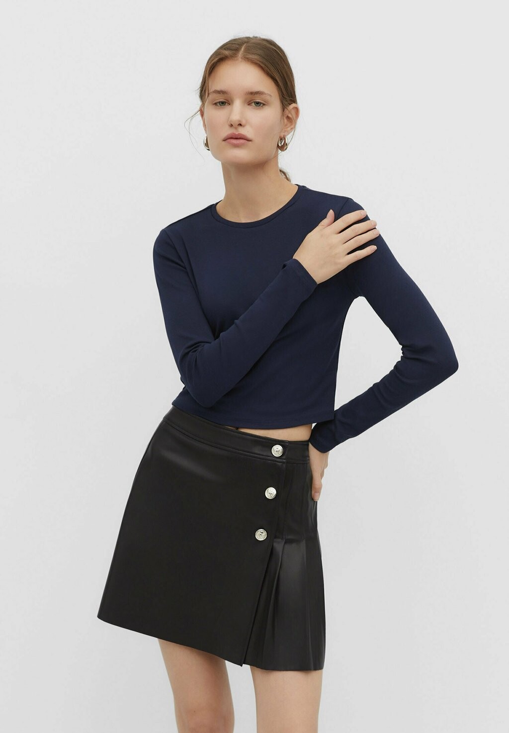 

Футболка с длинным рукавом Cropped Stradivarius, цвет dark blue