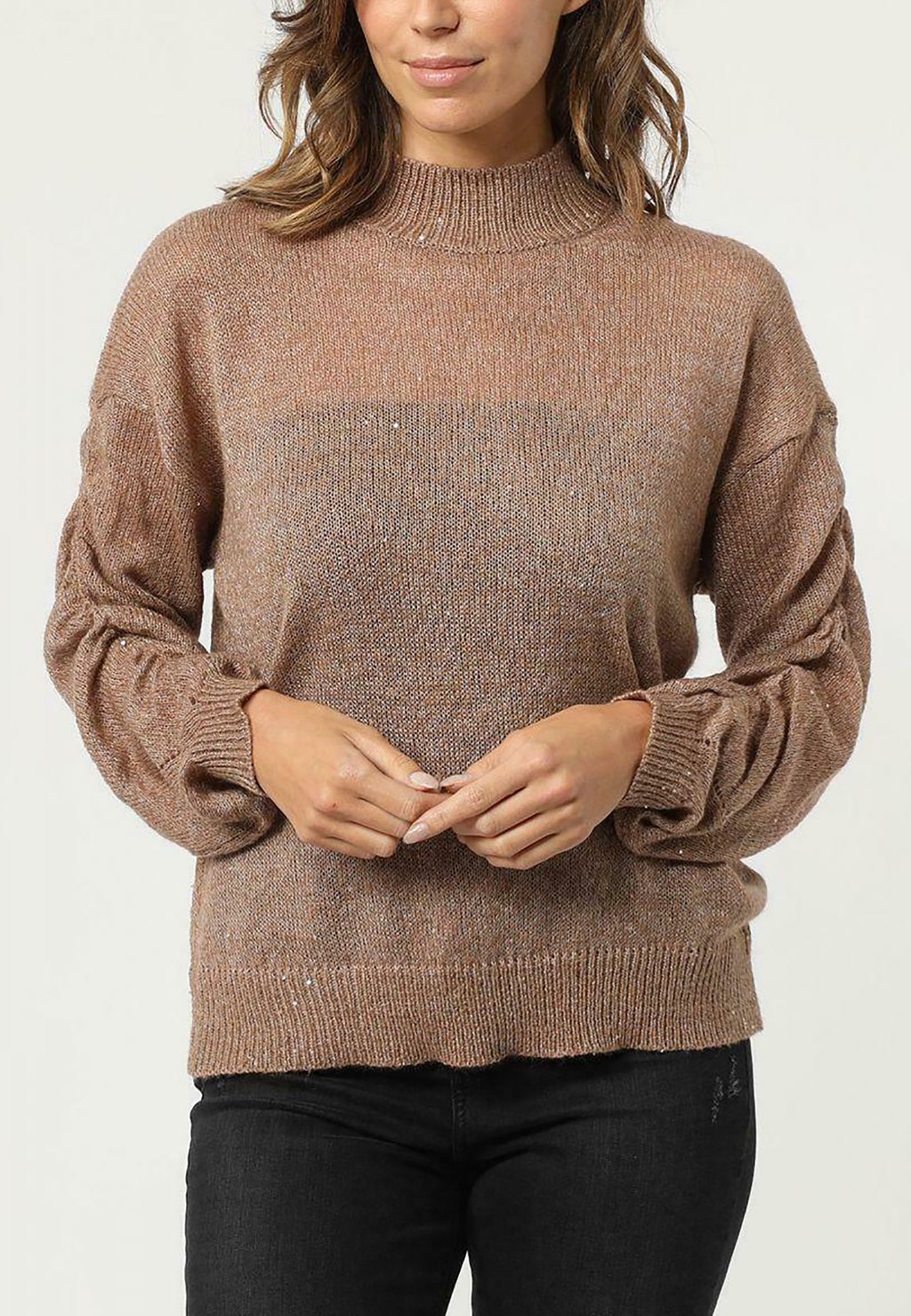 Вязаный свитер LOVE & MONEY, коричневый вязаный свитер love again roxy цвет teh