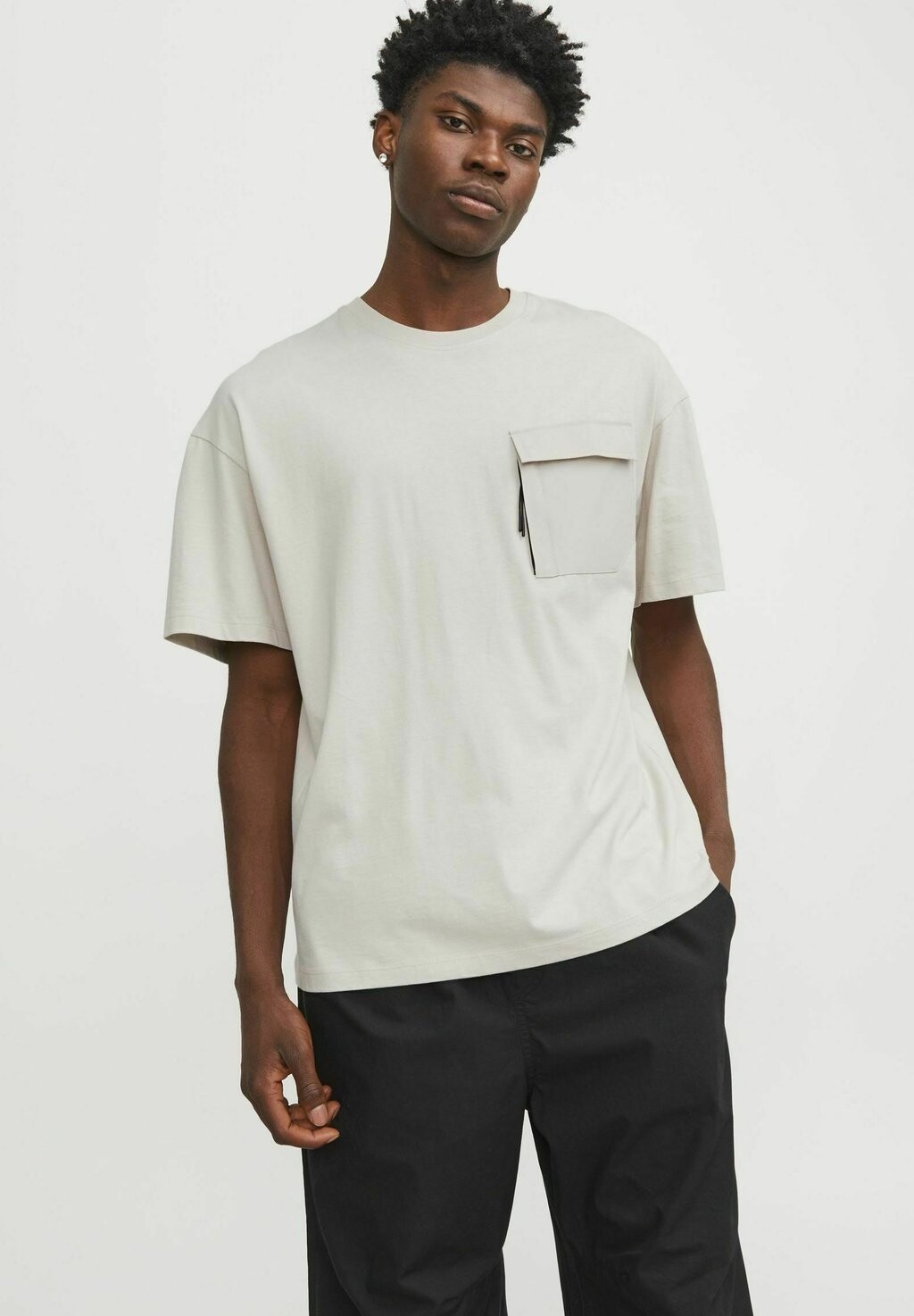 

Футболка базовая HALS Jack & Jones, цвет moonbeam