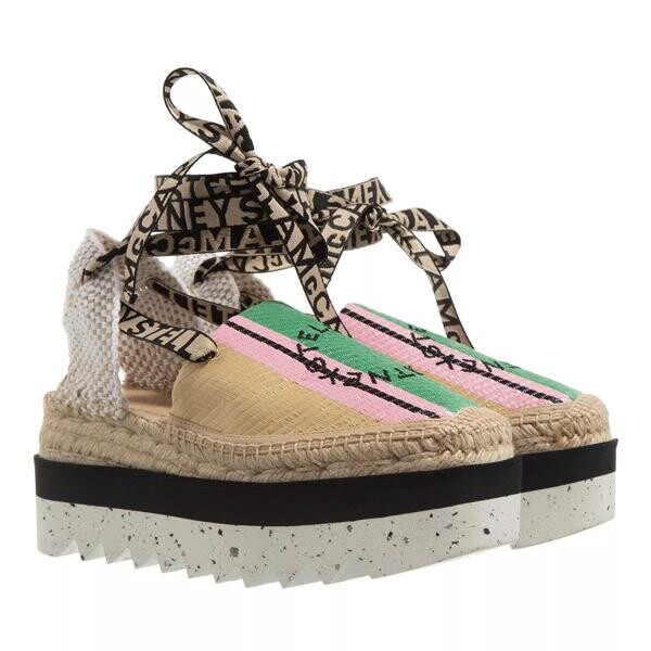

Эспадрильи gaia striped raffia platform espadrilles natural/green Stella Mccartney, мультиколор