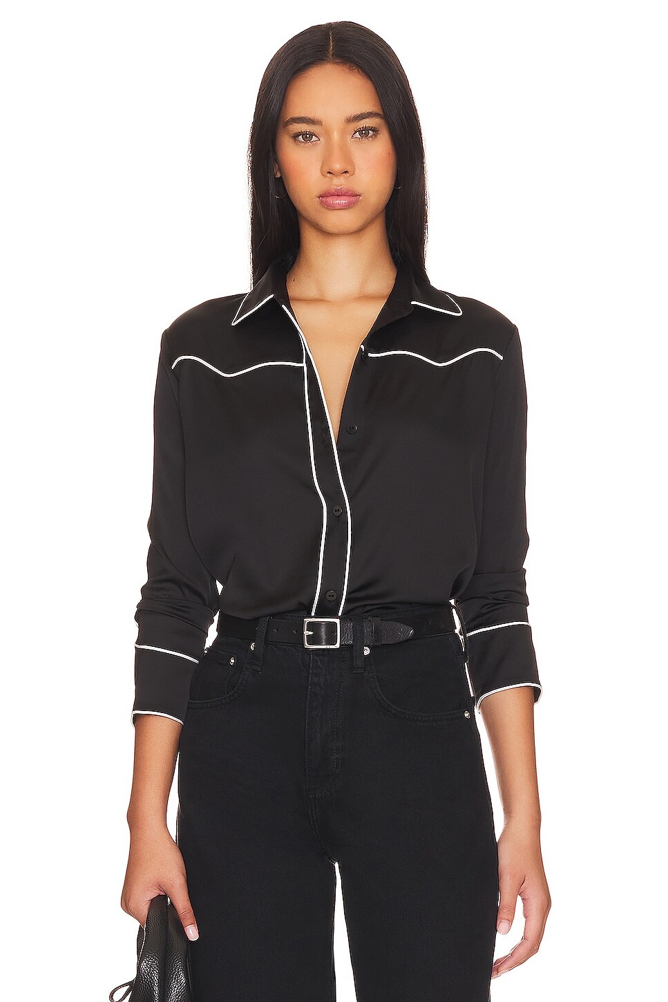 

Рубашка ALLSAINTS Cece, цвет Black & White