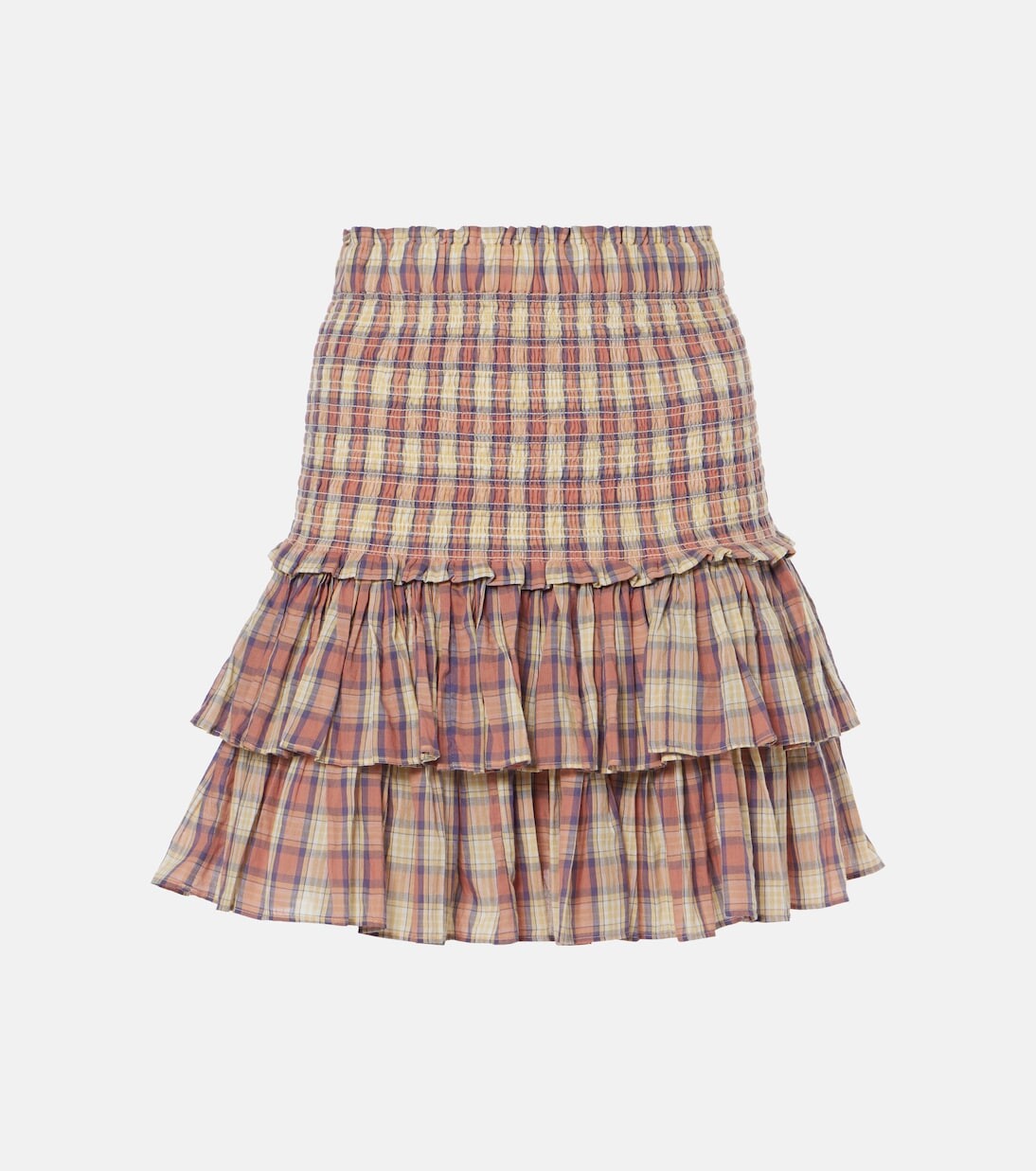 

Мини-Юбка Naomi в клетку из хлопковой вуали Marant Etoile, розовый