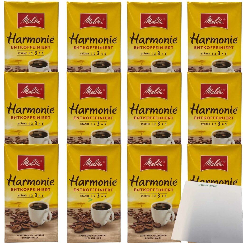 

Melitta Coffee Harmonie молотый без кофеина, 3 упаковки по 12 штук (12 упаковок по 500 г) + блок usy