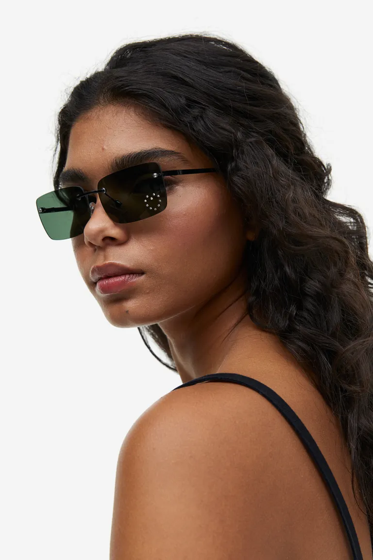 цена Прямоугольные солнцезащитные очки H&M, черный