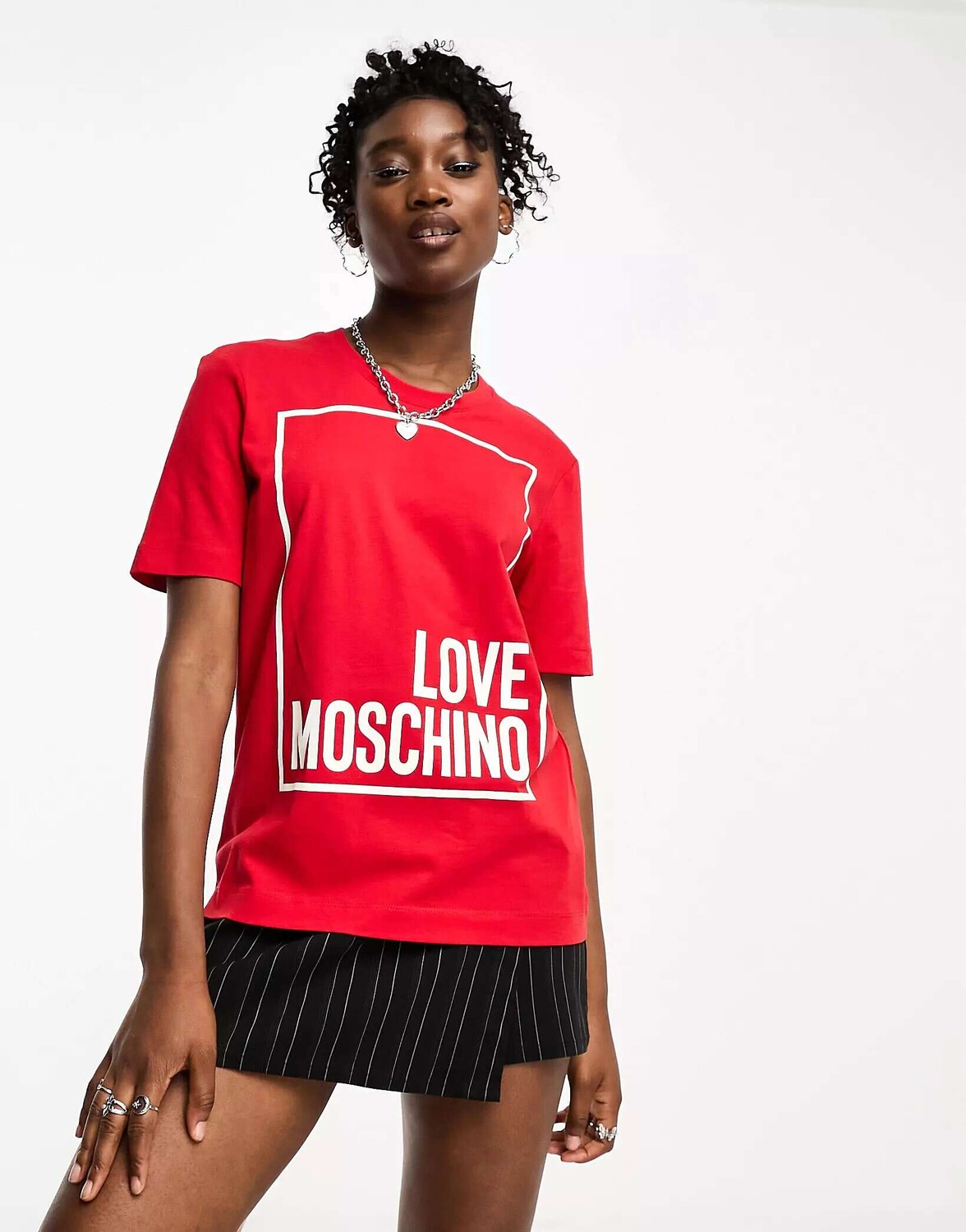 

Красная футболка с логотипом Love Moschino, Красный