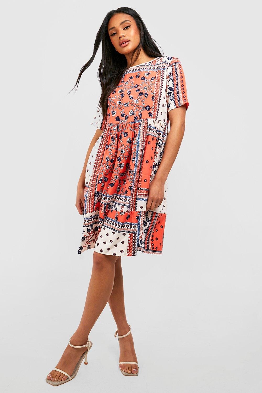 

Платье с пейсли Boohoo, оранжевый