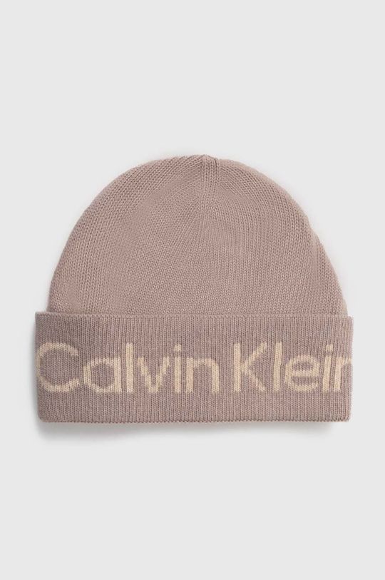 Шапка из смесовой шерсти Calvin Klein, бежевый