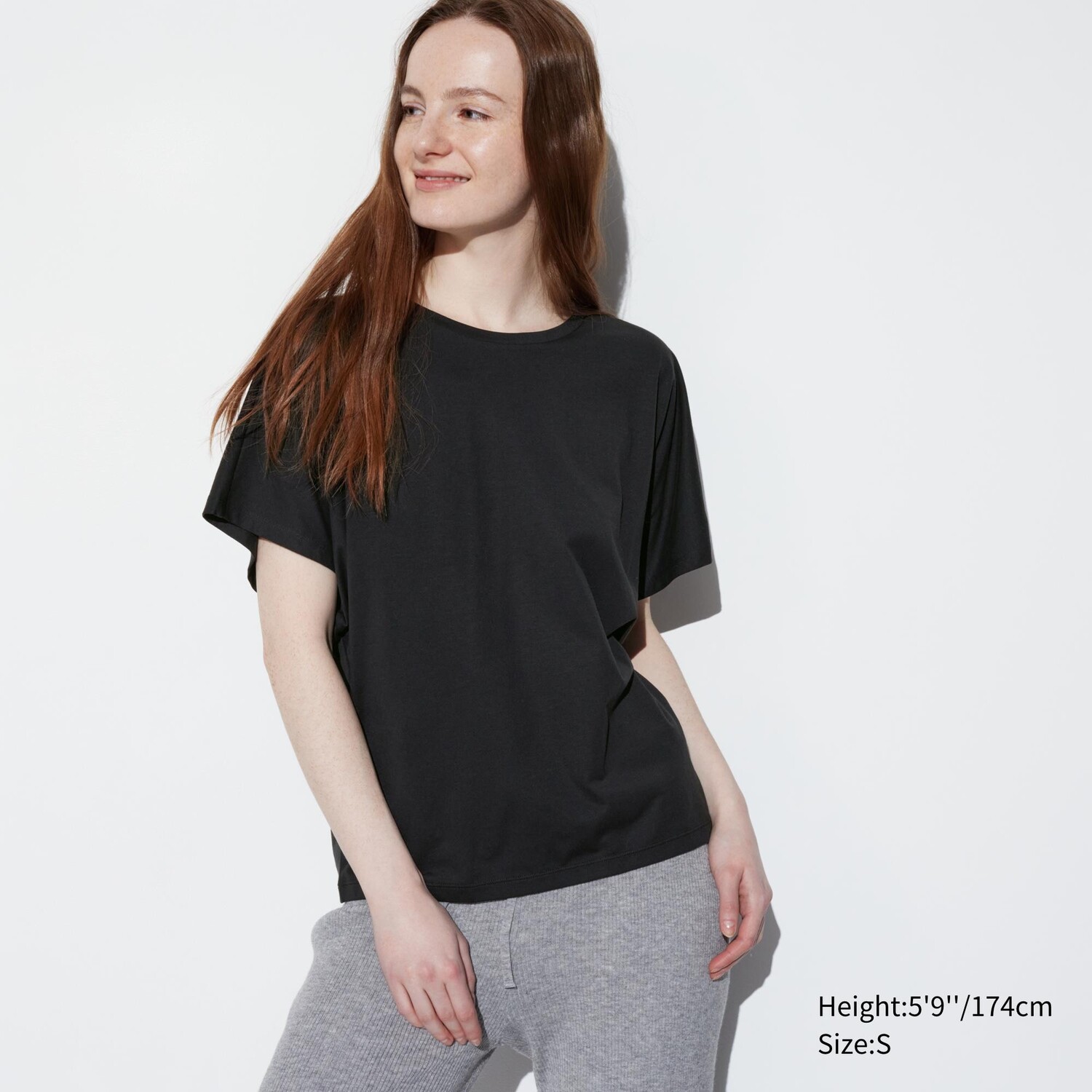 Футболка Uniqlo AIRism, черный футболка uniqlo airism v neck черный