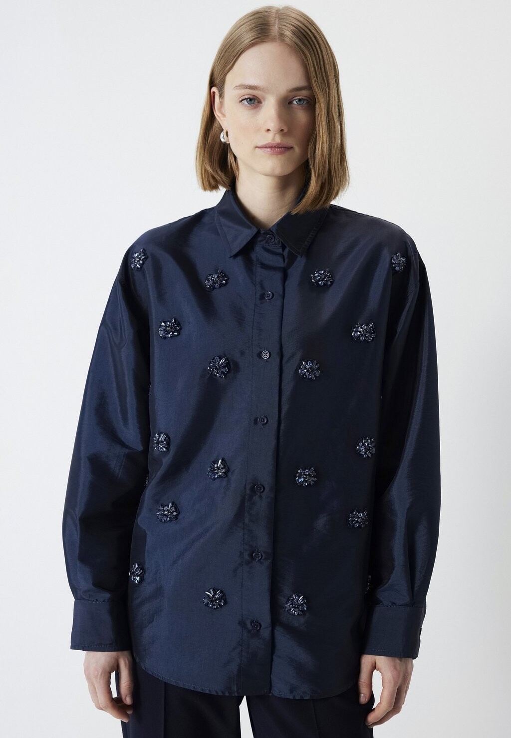 

Рубашка RELAXED FIT STONE EMBROIDERED Ipekyol, темно-синий