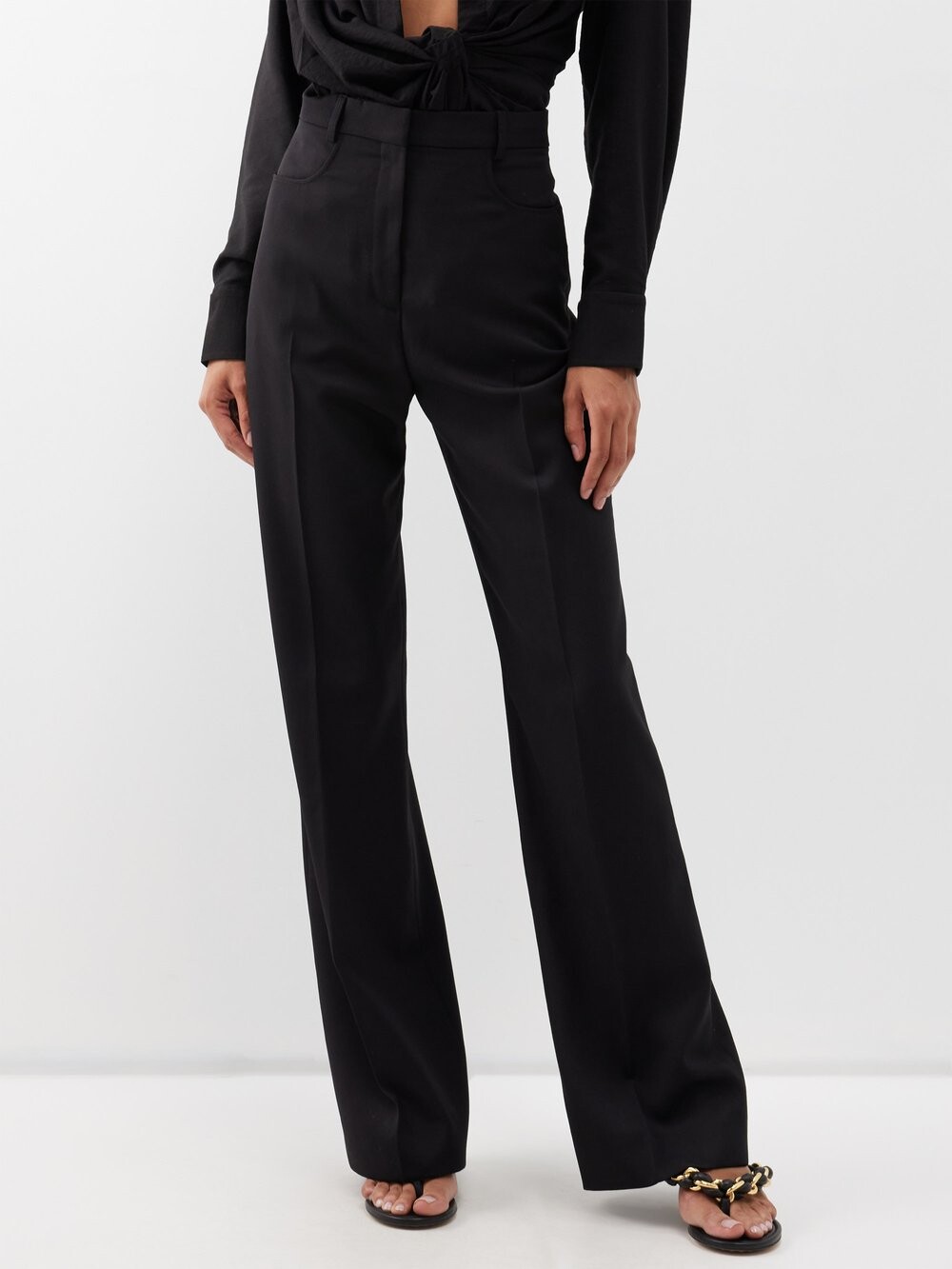 

Брюки sauge из шерстяной парусины с высокой посадкой Jacquemus, черный