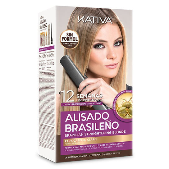 Катива Алисадо Бразильский блондин | Набор для кератинового выпрямления светлых волос: шампунь до процедуры 15мл + шампунь после процедуры 30мл + кондиционер 30мл + маска для выпрямления 150мл, Kativa
