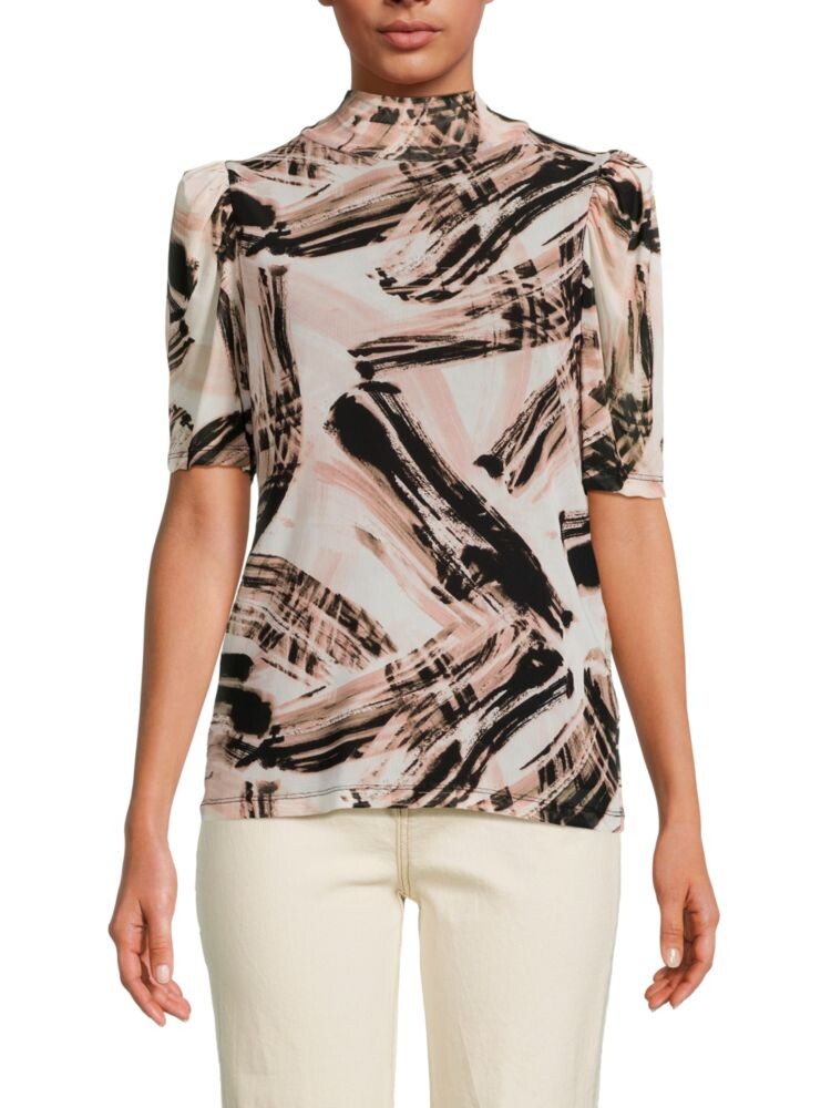 

Топ с абстрактными рукавами-фонариками Dkny, цвет Rose Multi