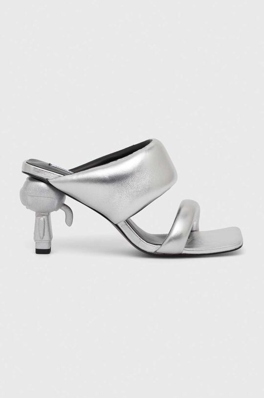 

Кожаные тапочки IKON HEEL Karl Lagerfeld, серебро