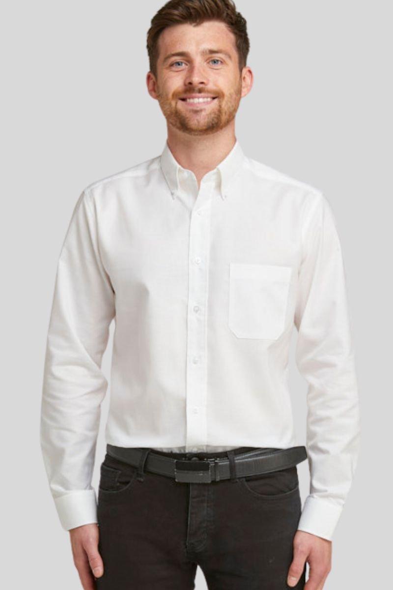 Белая оксфордская рубашка на пуговицах без железной отделки Double TWO, белый