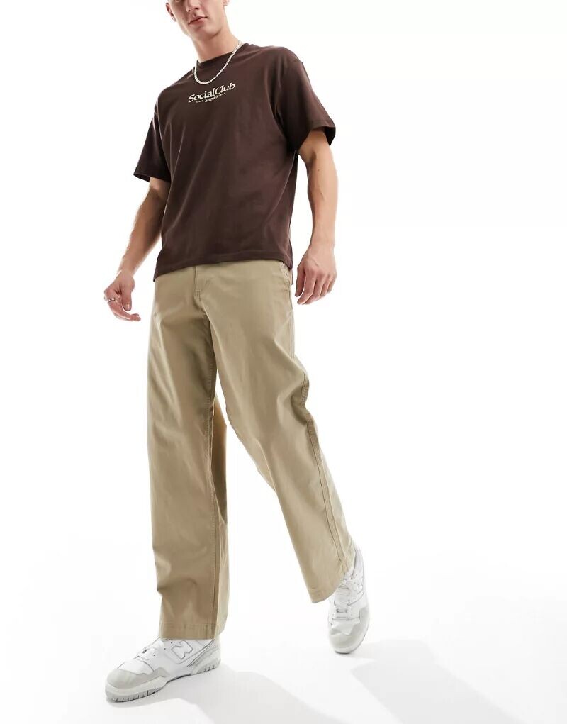 

Бежевые широкие брюки чиносы Jack & Jones Bill