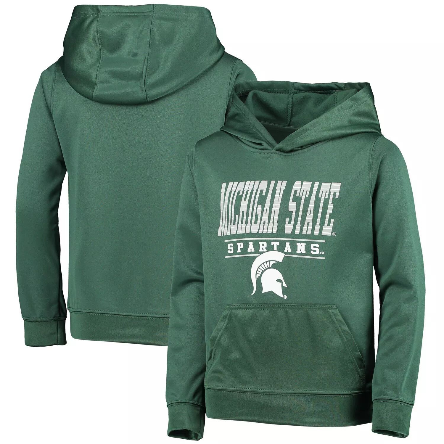 

Молодежный зеленый пуловер с капюшоном Michigan State Spartans Fast Outerstuff
