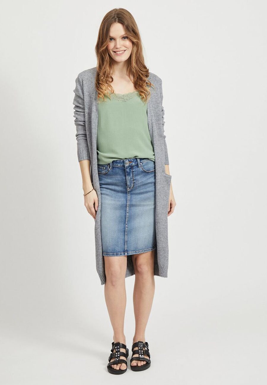 

Куртка VILA КАРДИГАН VIRIL LONG, цвет medium grey melange