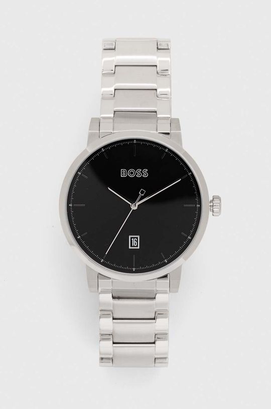 Часы и визитница Boss, серебро