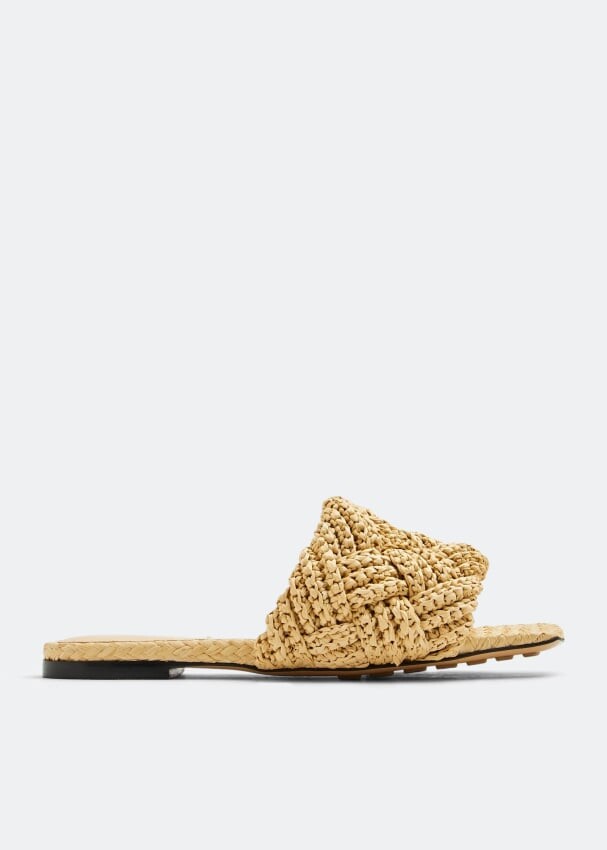 

Сандалии Bottega Veneta Lido Flat Raffia, бежевый