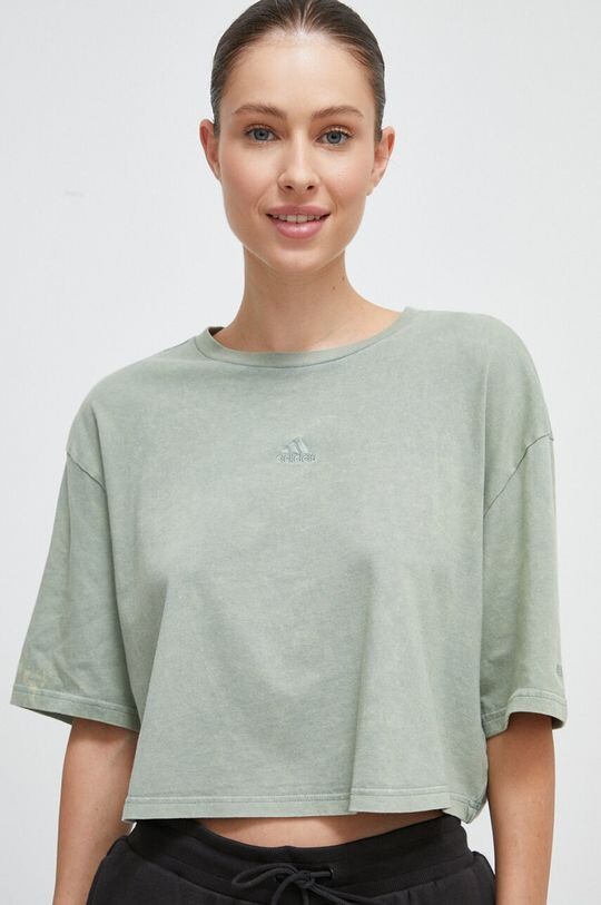 

Футболка Adidas из хлопка adidas, зеленый