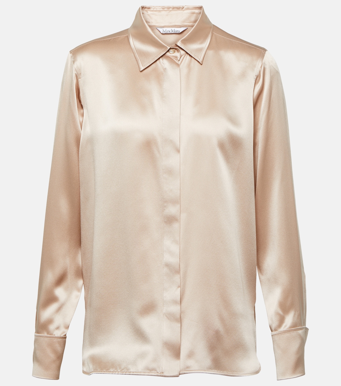 Рубашка aiello из шелкового атласа Max Mara, розовый