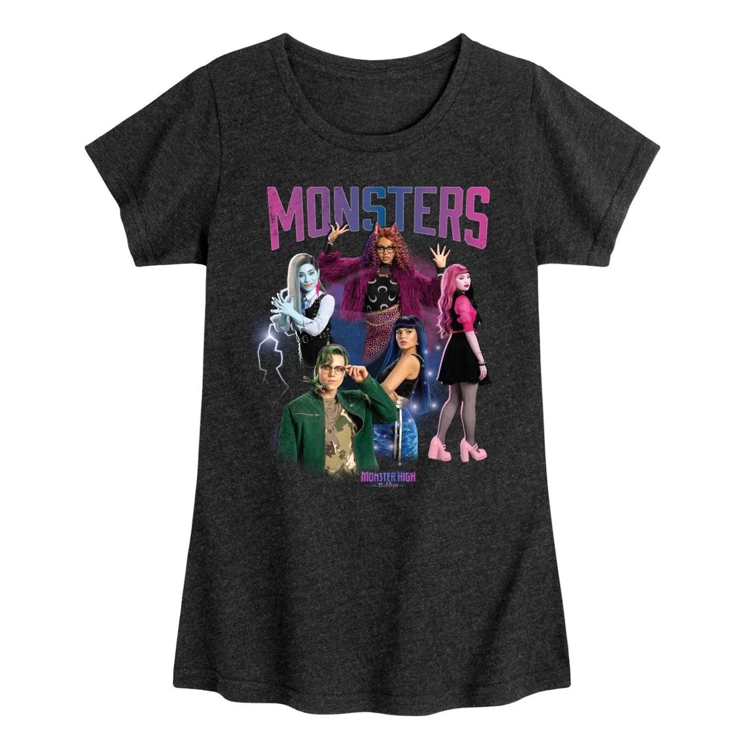 Футболка с рисунком «Monster High: The Movie Group Pose» для девочек 7–16 лет Licensed Character