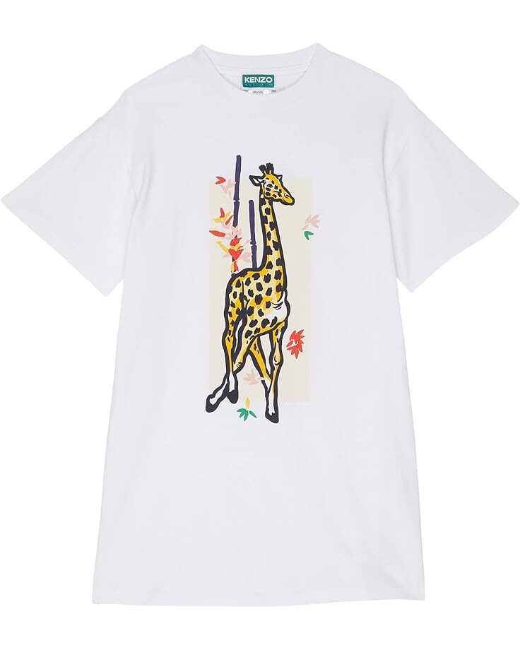 

Платье Kenzo Jiraffe Print/Embroidery Dress, белый