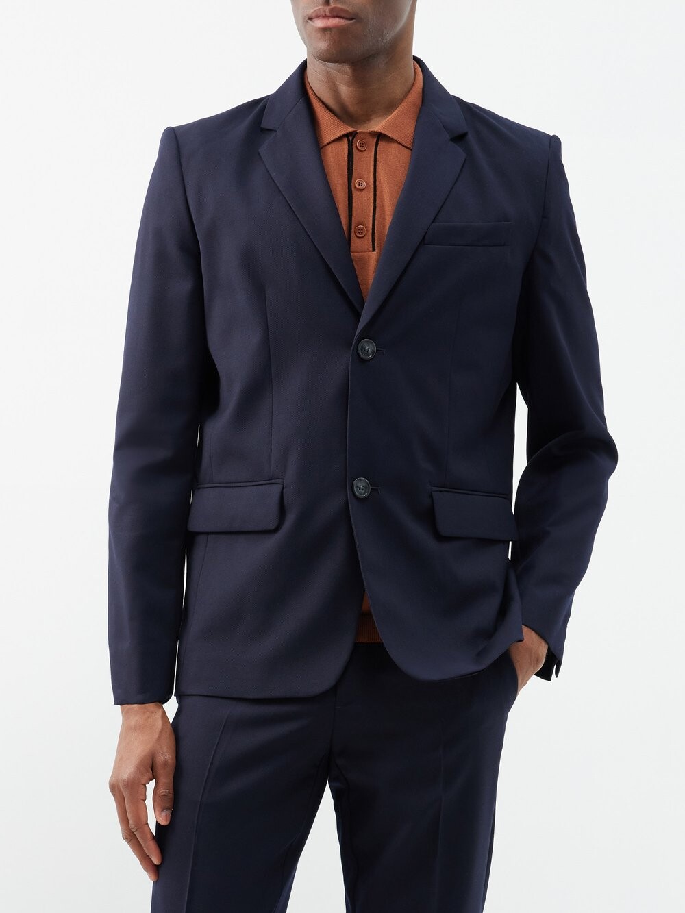

Однобортный шерстяной пиджак harry A.P.C., синий