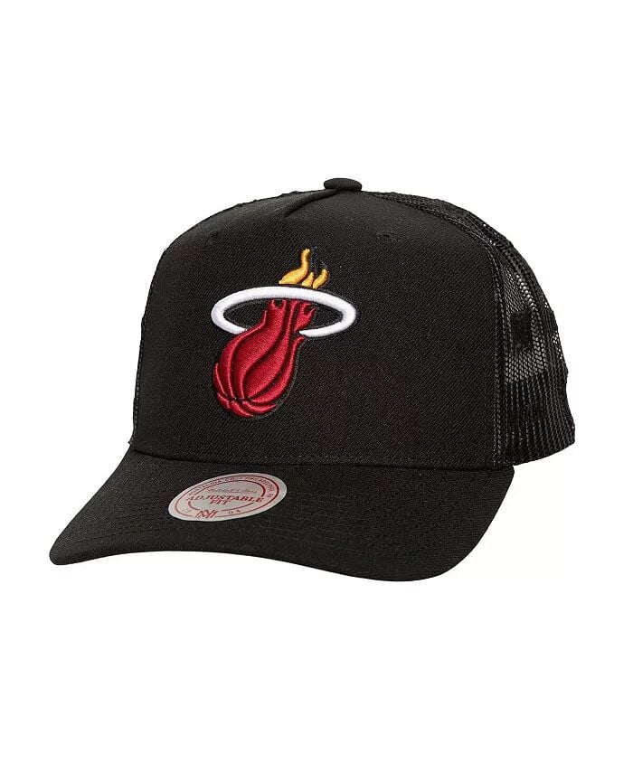 

Мужская черная сетчатая регулируемая кепка с монограммой Miami Heat Monogram Mitchell & Ness, черный