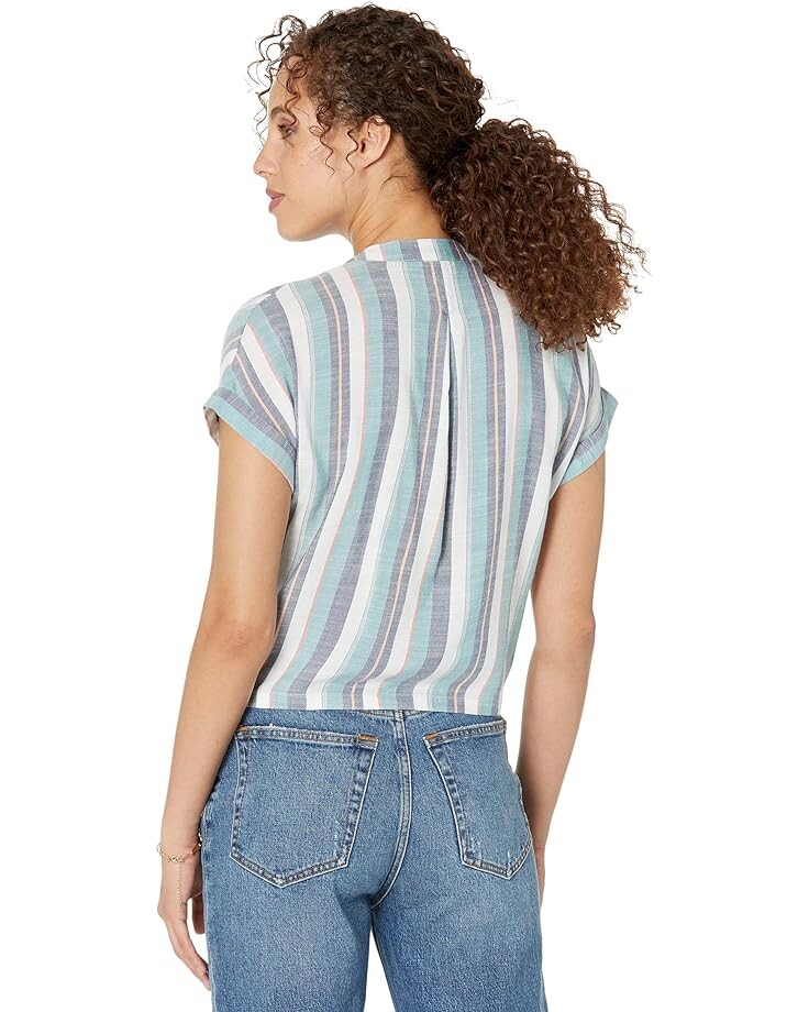 

Топ NIC+ZOE Horizon Stripe Tie Front Top, синий мульти