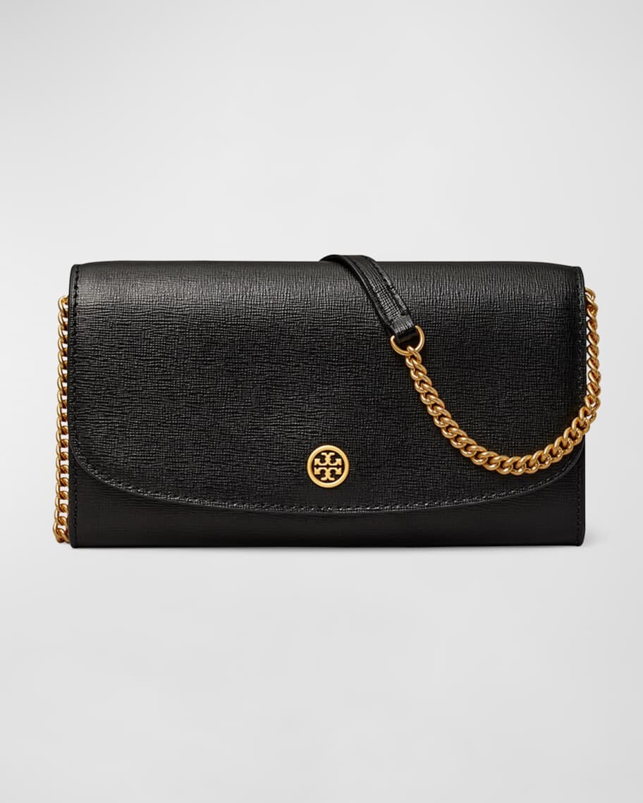 

Кожаный кошелек Robinson с клапаном и ремешком-цепочкой Tory Burch, Серый
